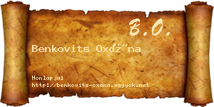 Benkovits Oxána névjegykártya